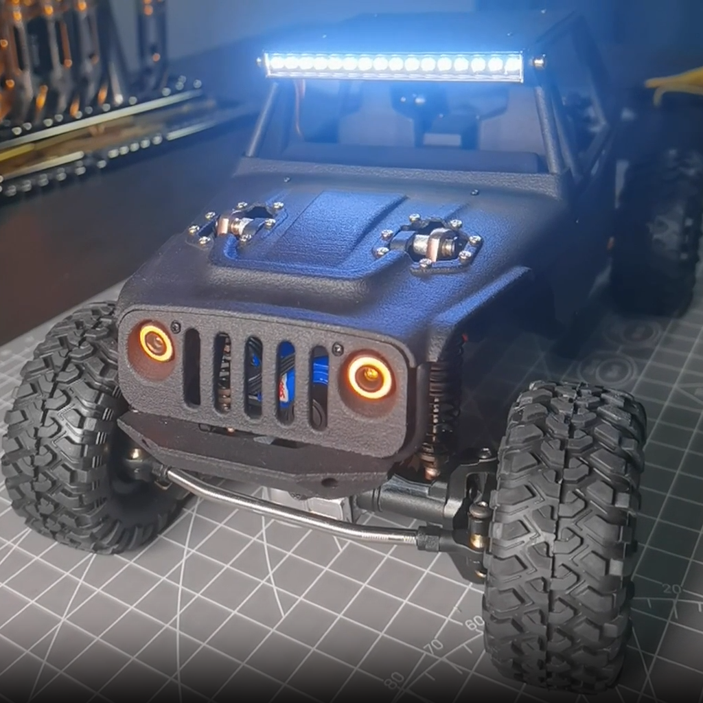 Oumefar 55mm RC Light Bar RC Crawler Kit De Barra De Luz LED para 90046 90048 SCX10 Oumefar 55mm RC Light Bar RC Crawler Kit De Barra De Luz LED para 90046 90048 SCX10