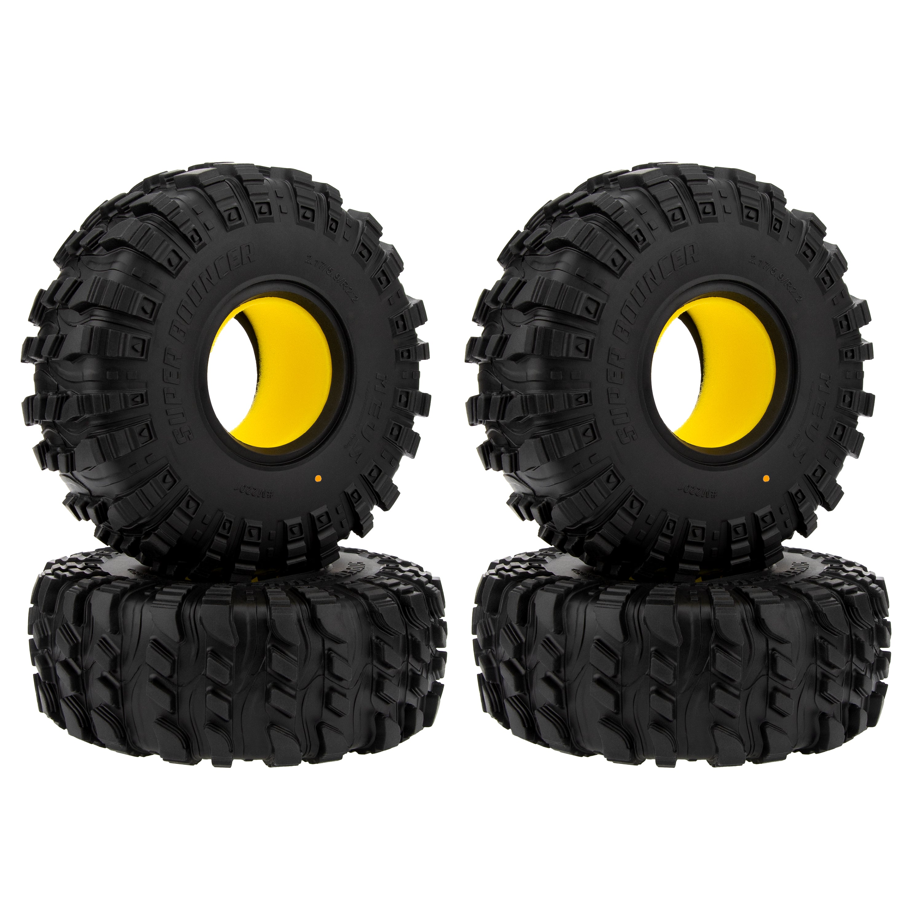 MEUS Racing 2.2-Inch Super Soft Rubber Tires for 1/10 Capra Optic H10