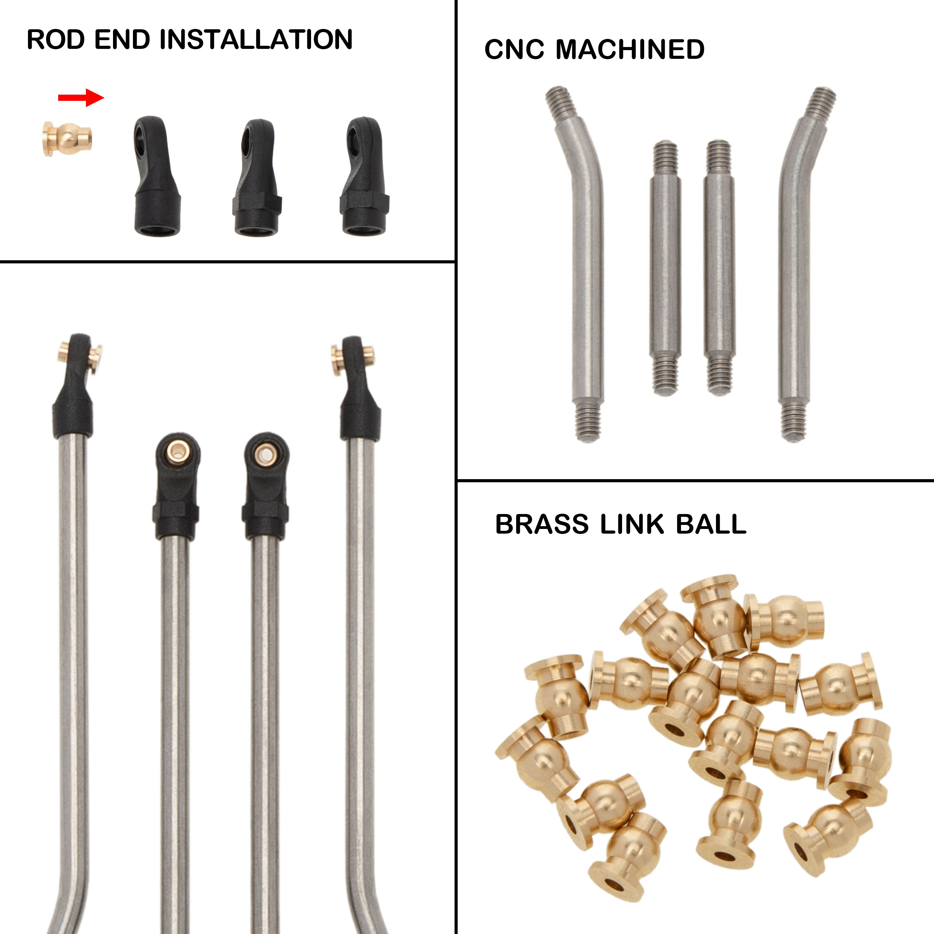 MEUS Racing High Clearance Chassis Links for 1/24 SCX24 Gladiator
