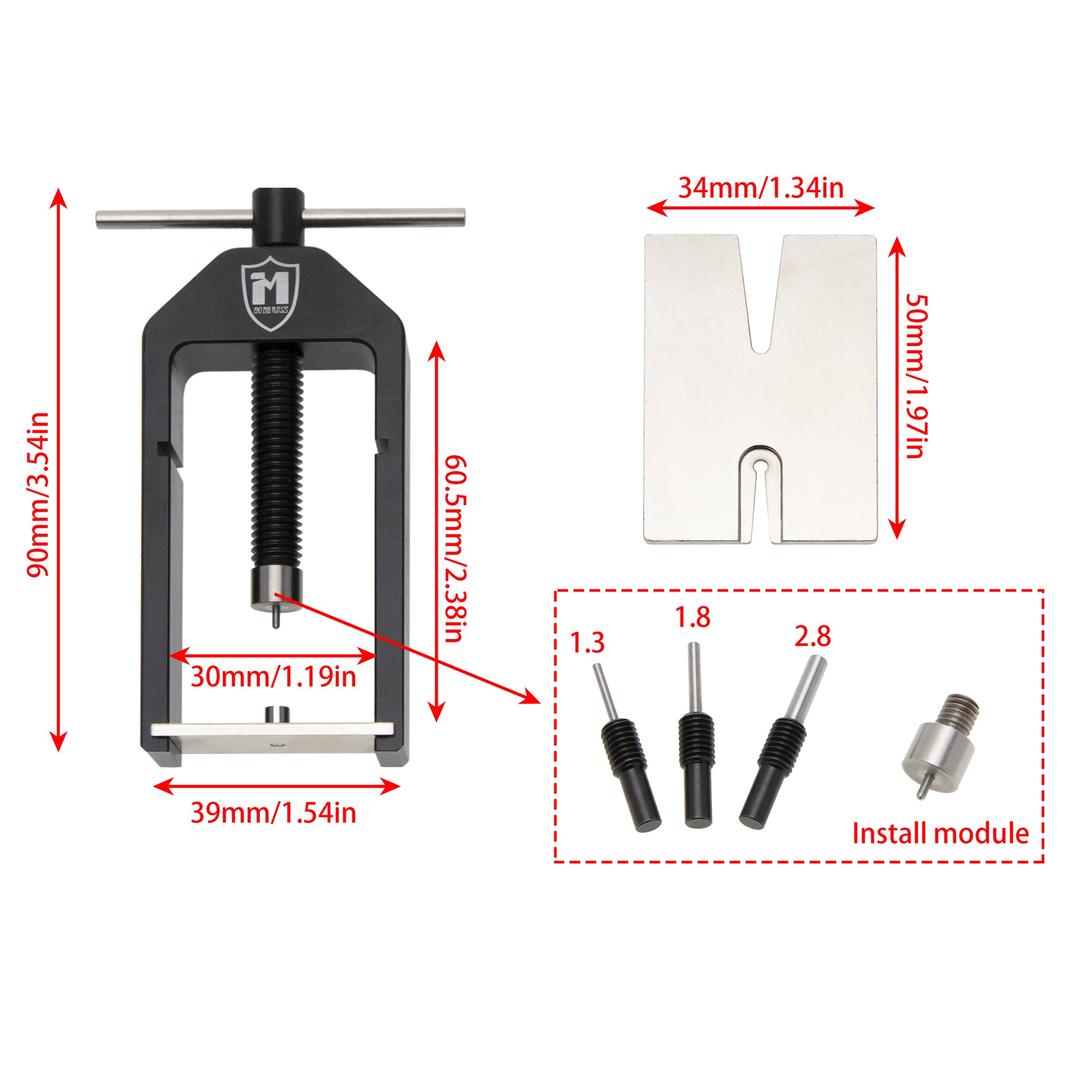 pinion gear tool MEUS Racing Motor Gear Remover Installer Removal Tool For motors with 1.5 2.0 3.0mm shaft SCX24 TRX4M FMS18 etc