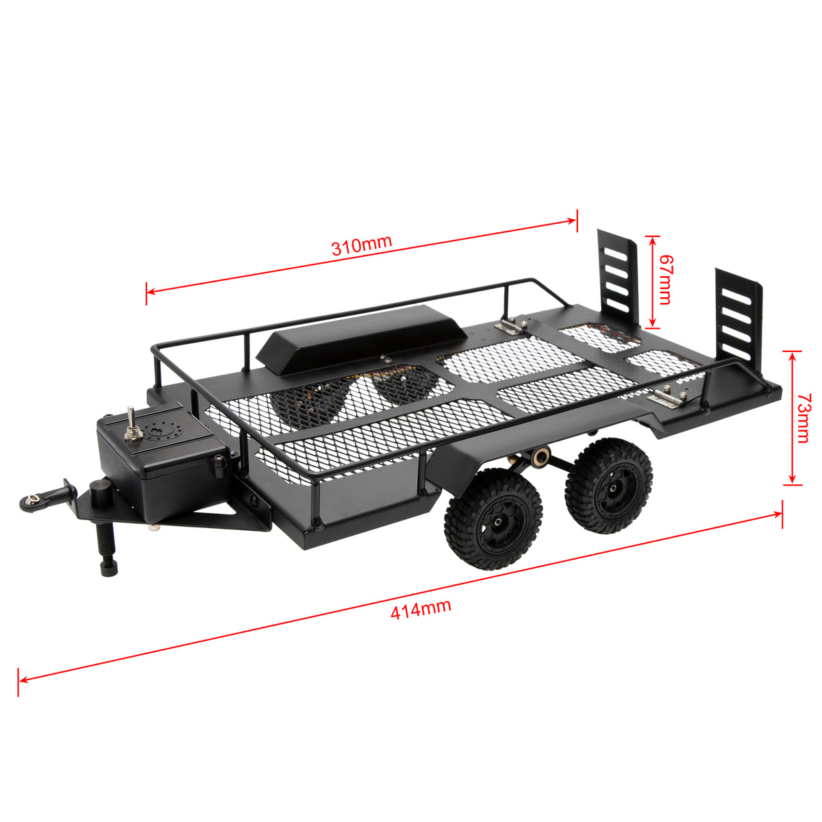 MEUS Racing RC Trailer for Hauling Behind Car with Hitch Mount and Hau