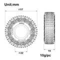 1.0-inch #M1008 57-19mm tire size