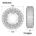 1.0-inch #M1009 64-21mm tire size