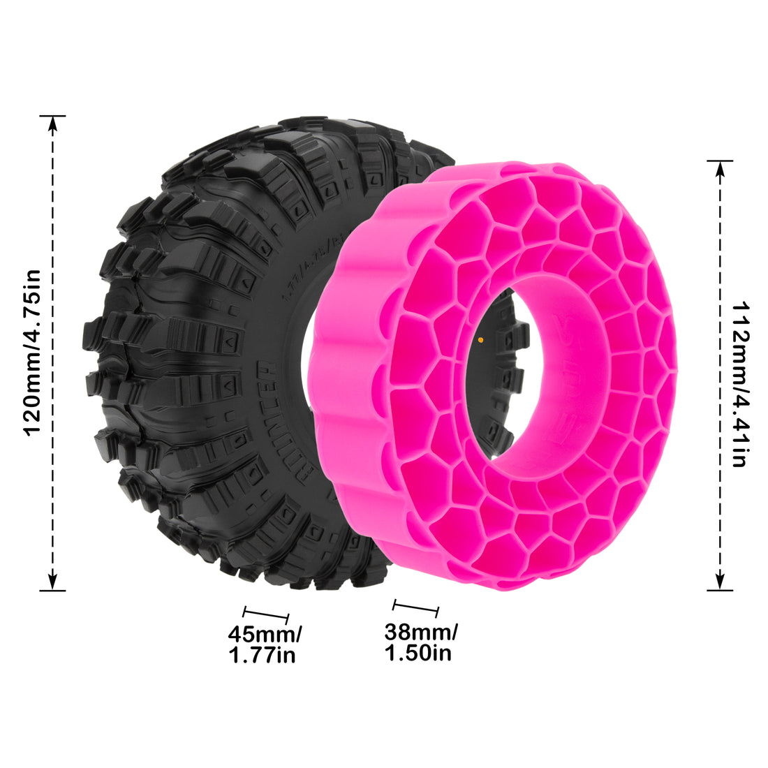 1.9 Inch MS6 Super Bouncer Tires with Super Soft Silicone Inserts