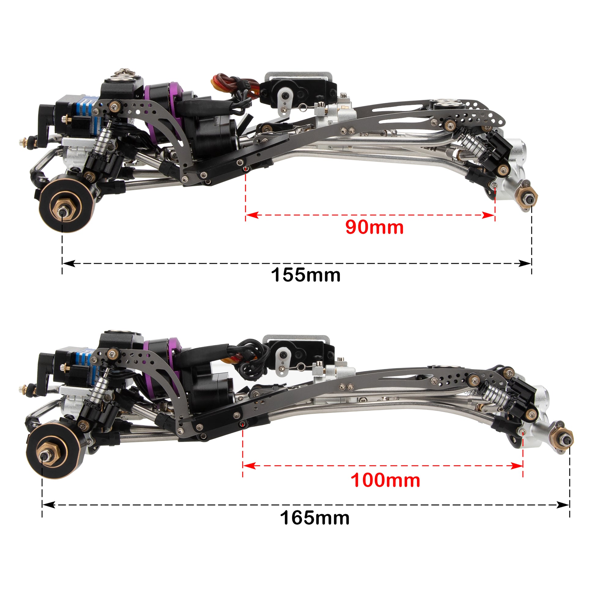 165MM Wheelbase MD24 LCG drive shafts chassis links