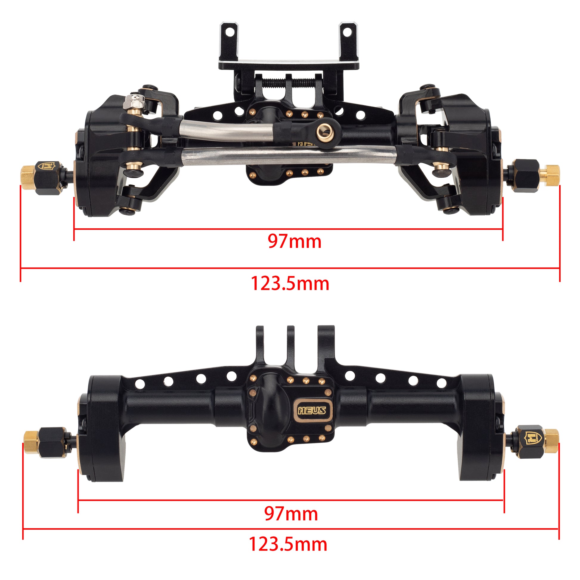TRX4M Front and Rear portal axles size