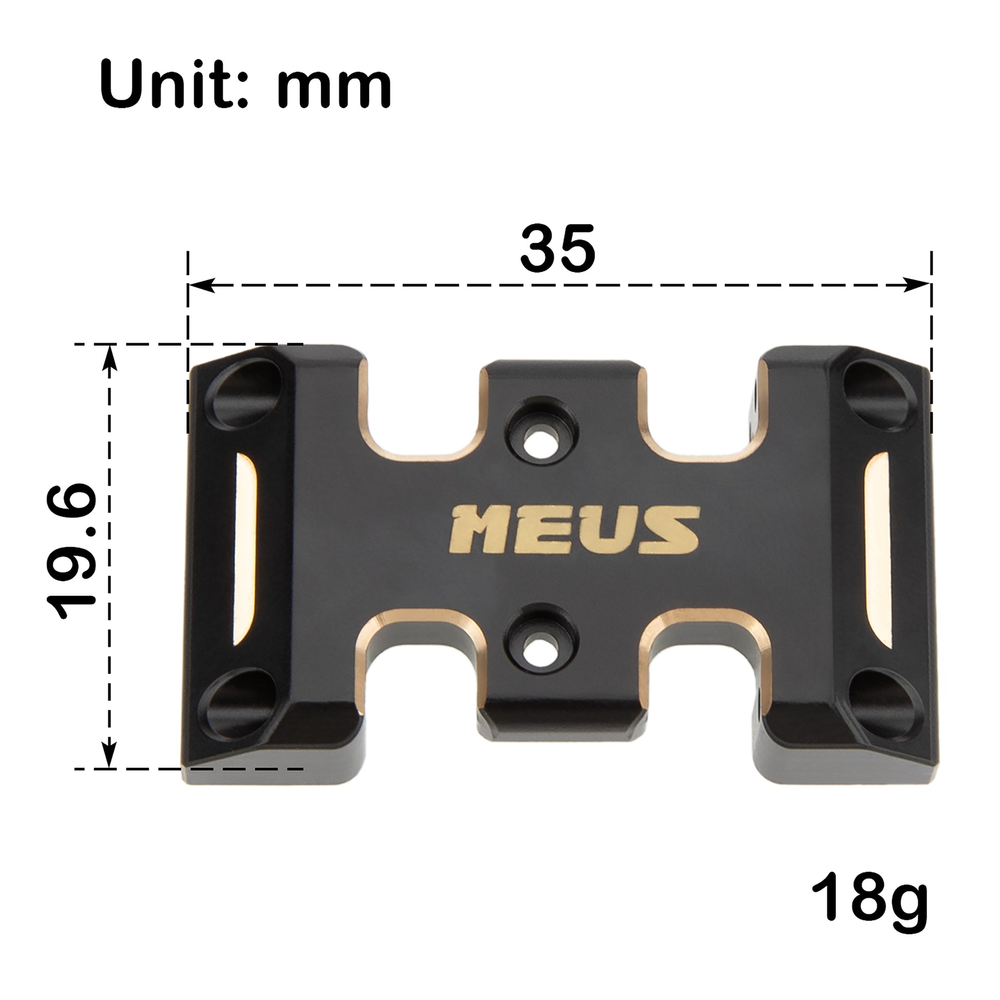 18g Brass SCX24 Skid Plate Size