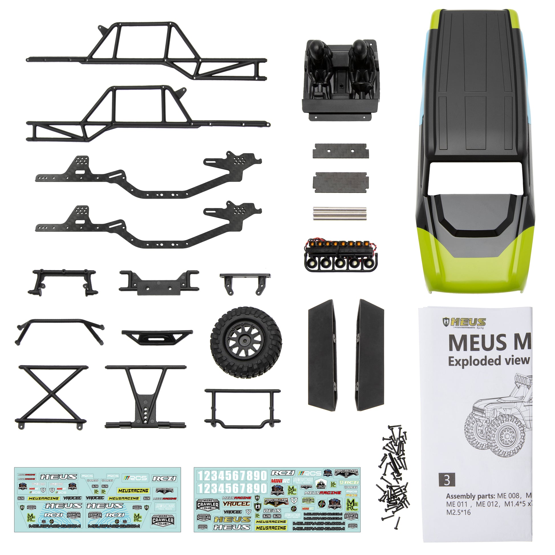 Green MB24 ABS body shell for SCX24 package List