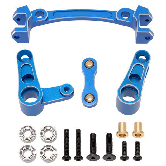 Blue Aluminum Alloy Steering Parts Set for ARRMA 1/8 Mojave 4X4 4S BLX