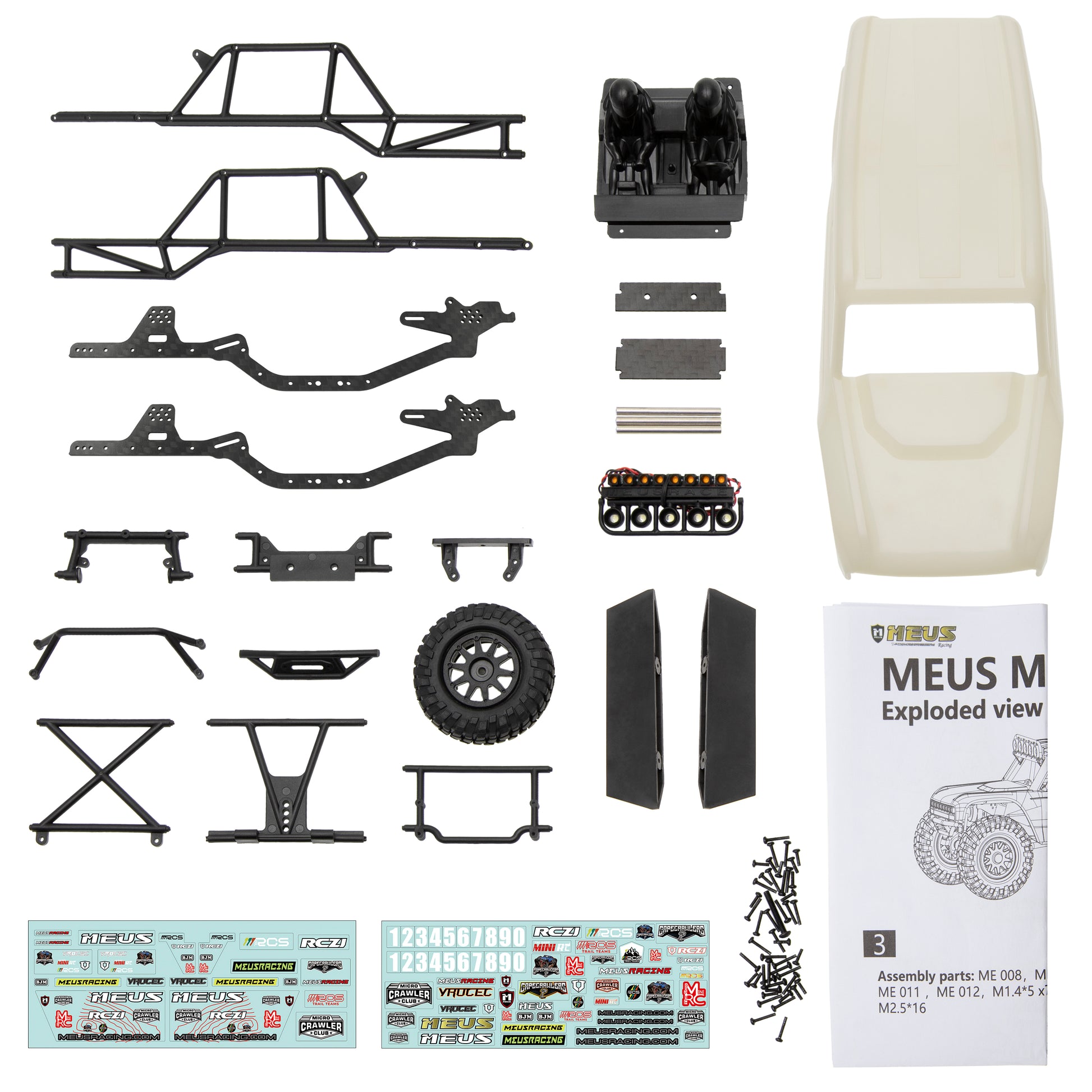 White MB24 ABS body shell for SCX24 package List