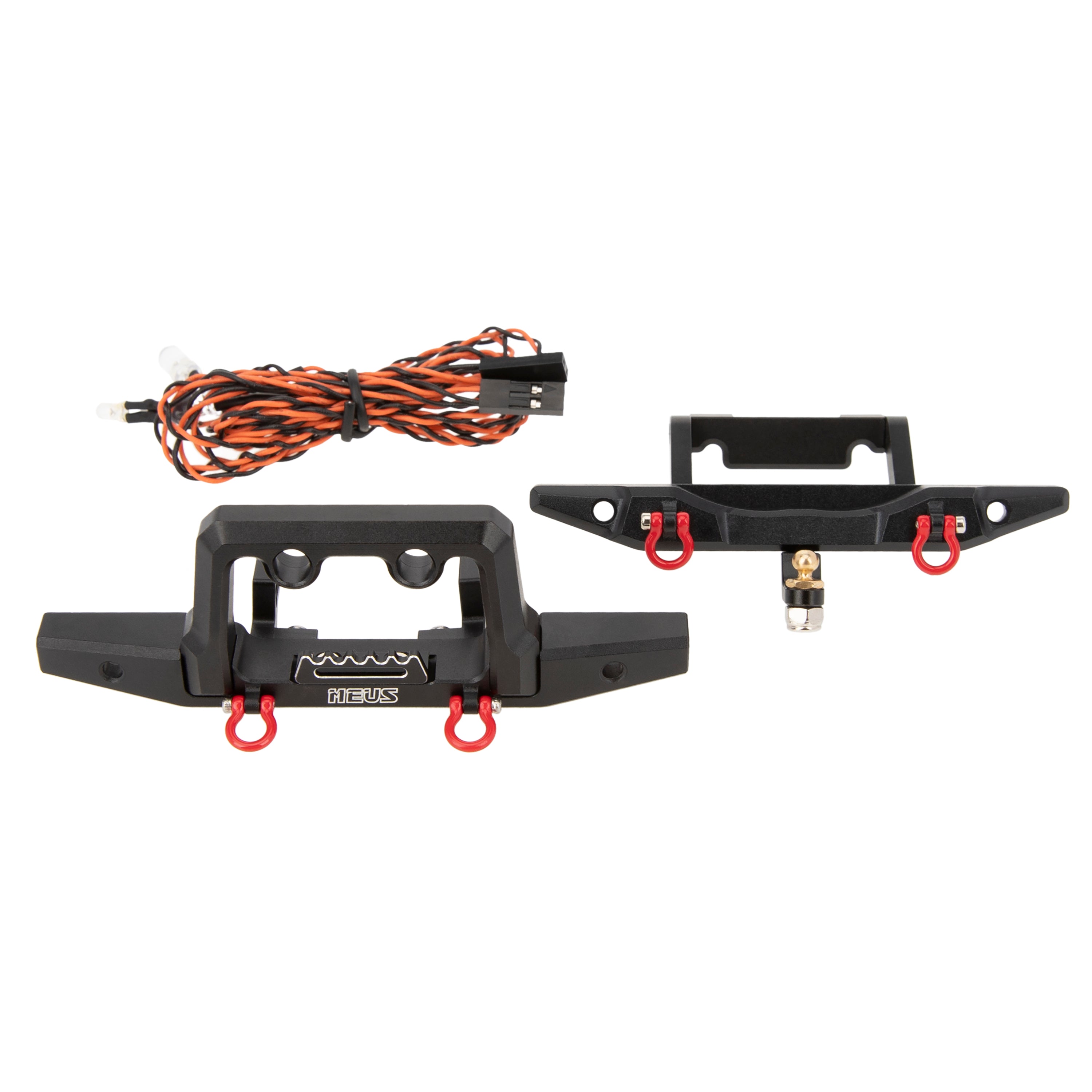 MEUS RACING Aluminum Front/rear Bumper with LED Lights for TRX4M 1/18t