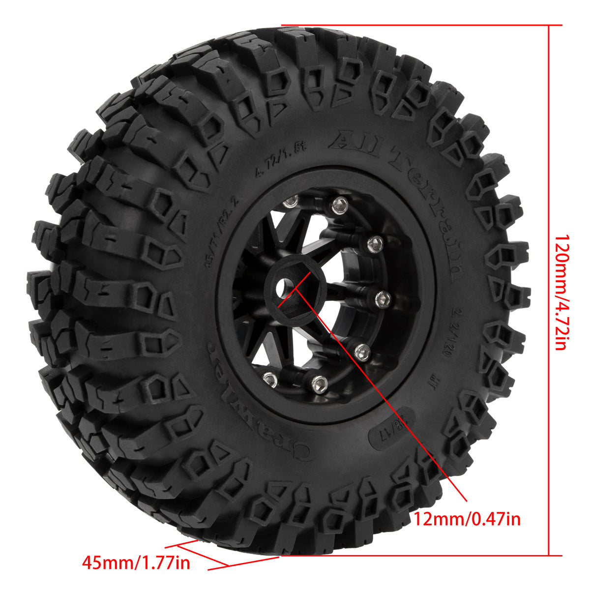 Juego de llantas Retro Beadlock de 1,9 , cubo de rueda para 1:10 RC Crawler Axial SCX10 II Juego de llantas Retro Beadlock de 1,9 , cubo de rueda para 1:10 RC Crawler Axial SCX10 II