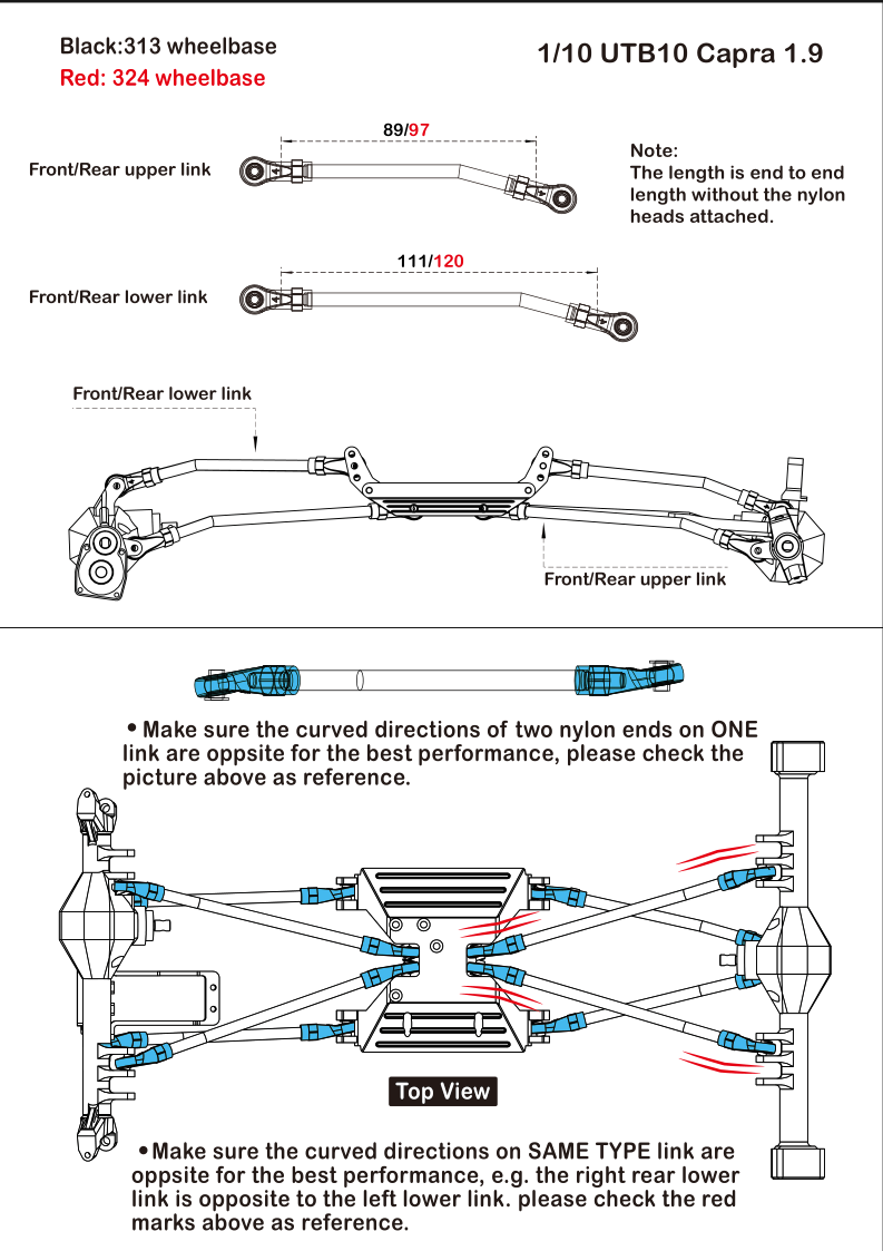 324mm chassis links installation method