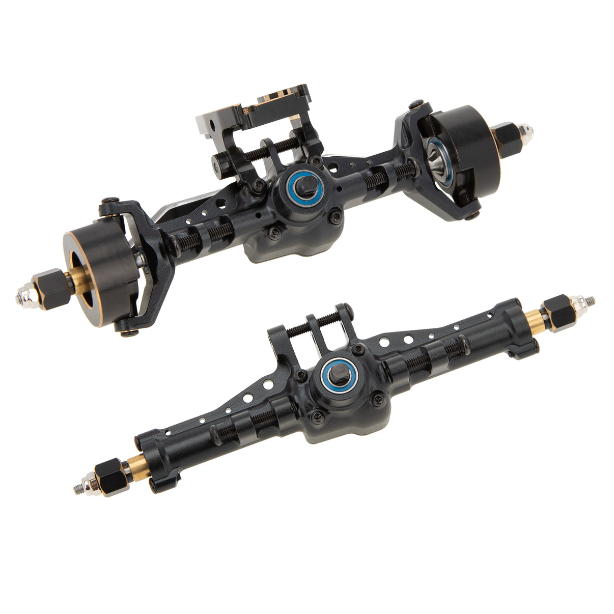 MEUS Racing Brass + Aluminum CNC Upgraded Front and Rear Axle Assembly