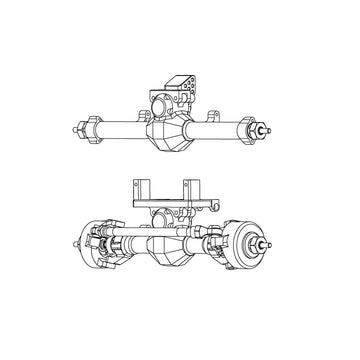 RC car front and rear axles 