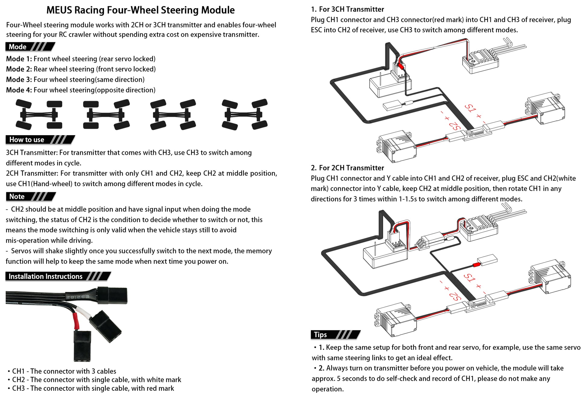 4WS Control Line Connection method 