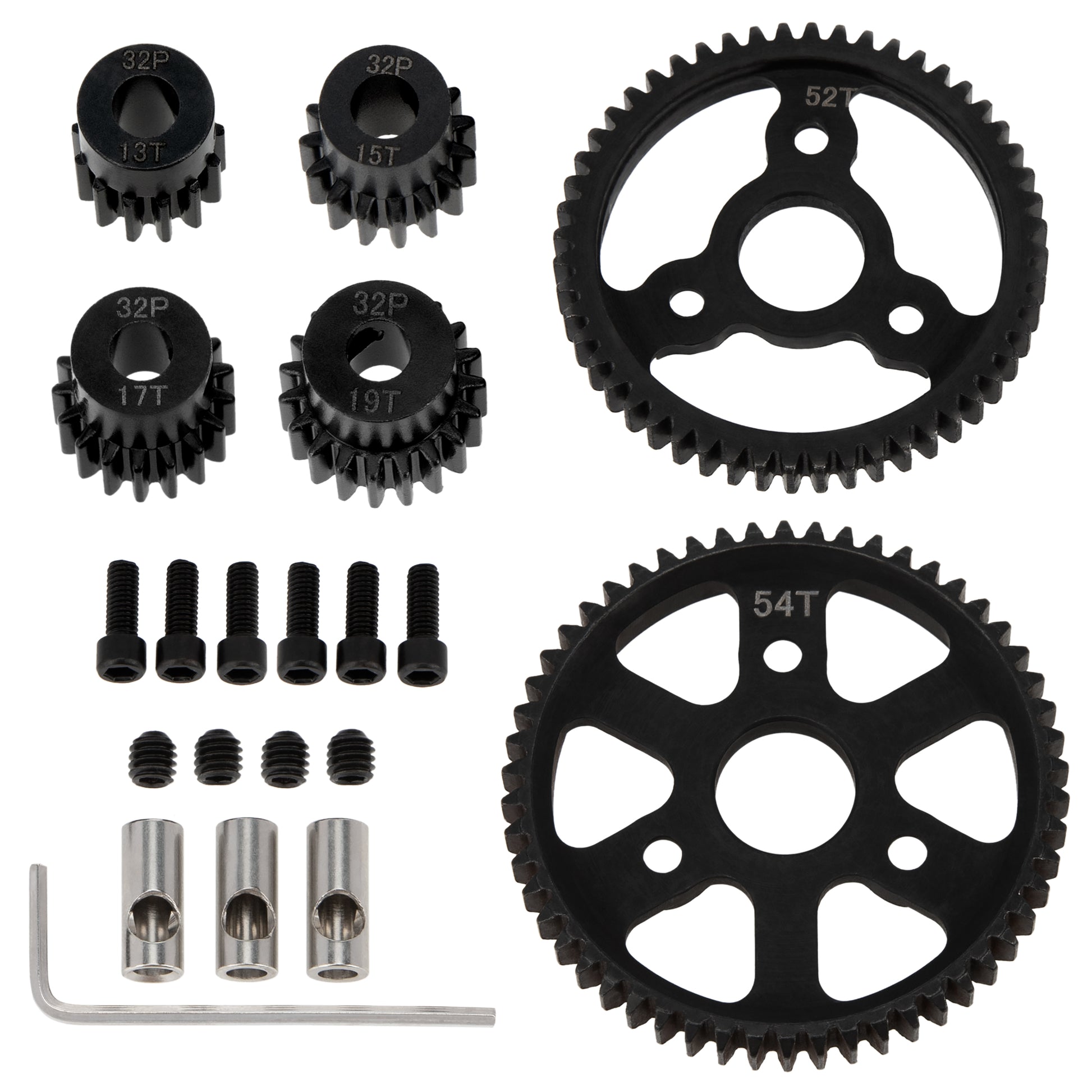 röck performance gear seriös MEUS Racing 32P Metal Hardened Steel Gear 50T/53T 52T/54T Spur Gears with 13T 15T 17T 19T Pinion Gears Set for TRX4 1/10 Slash