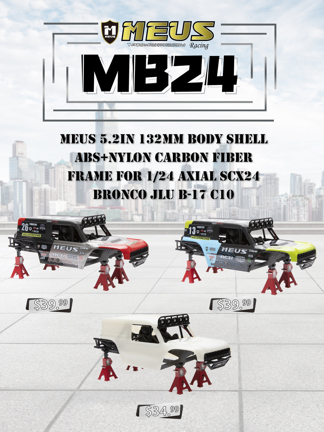 MEUS Racing MB24 Body shell for SCX24