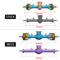Stock and MEUS Isokinetic 3-Section CVD Front and Rear Axles compare