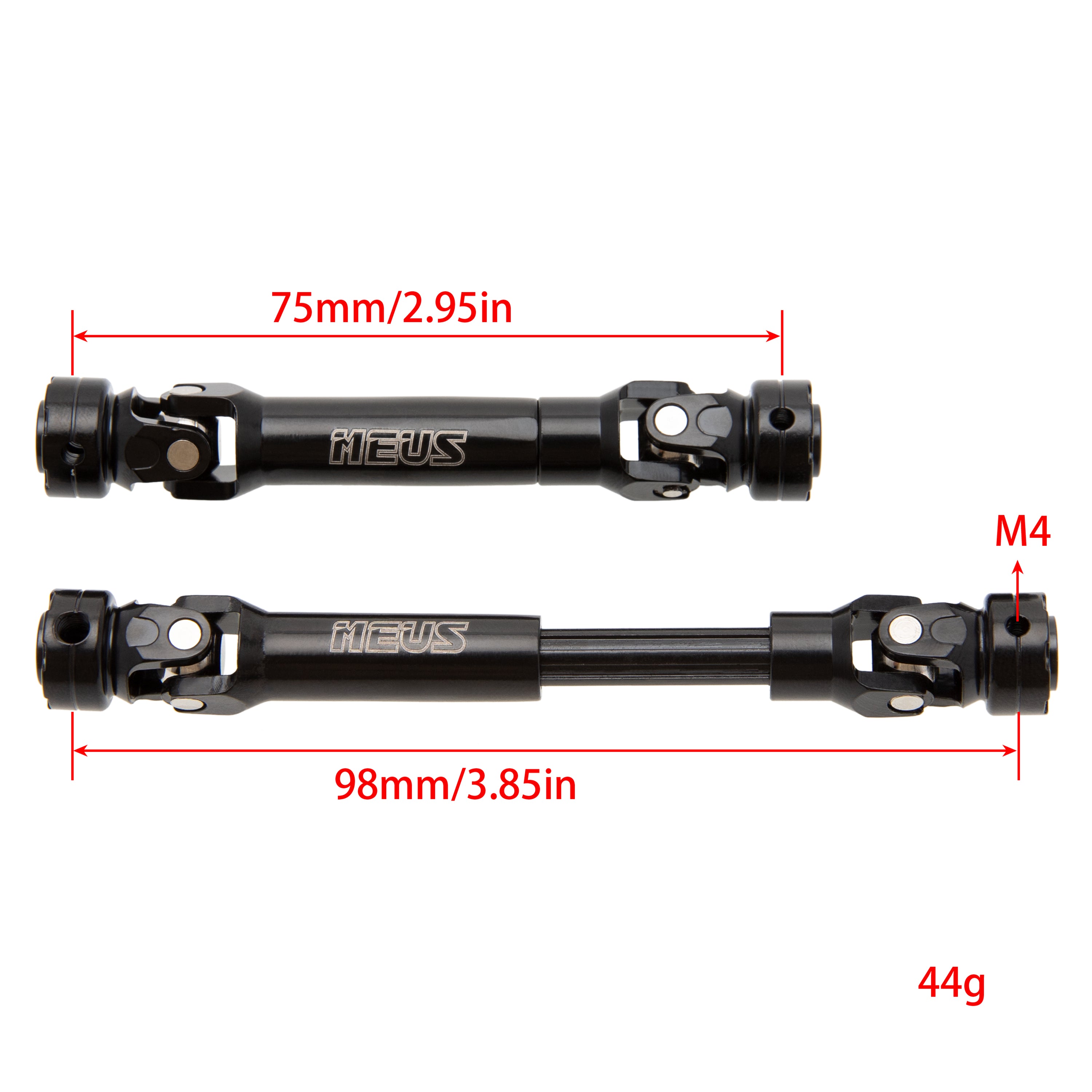 MEUS Racing Steel Driveshafts for 1/10 RC Crawler TRX4 SCX10 Tamiya