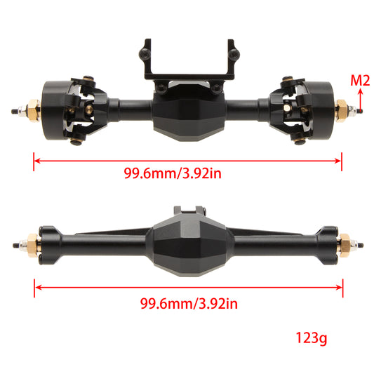 Black Isokinetic 3-Section CVD Front and Rear Axles Size for FCX24 /FCX18
