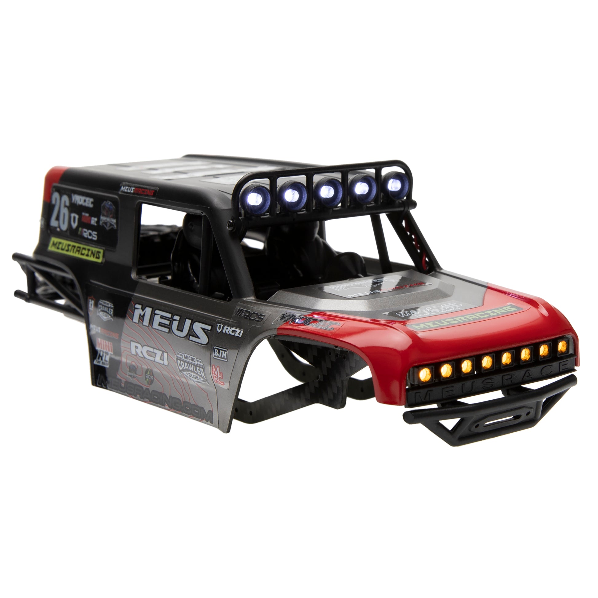 Red MB24 ABS body shell with light kit for SCX24
