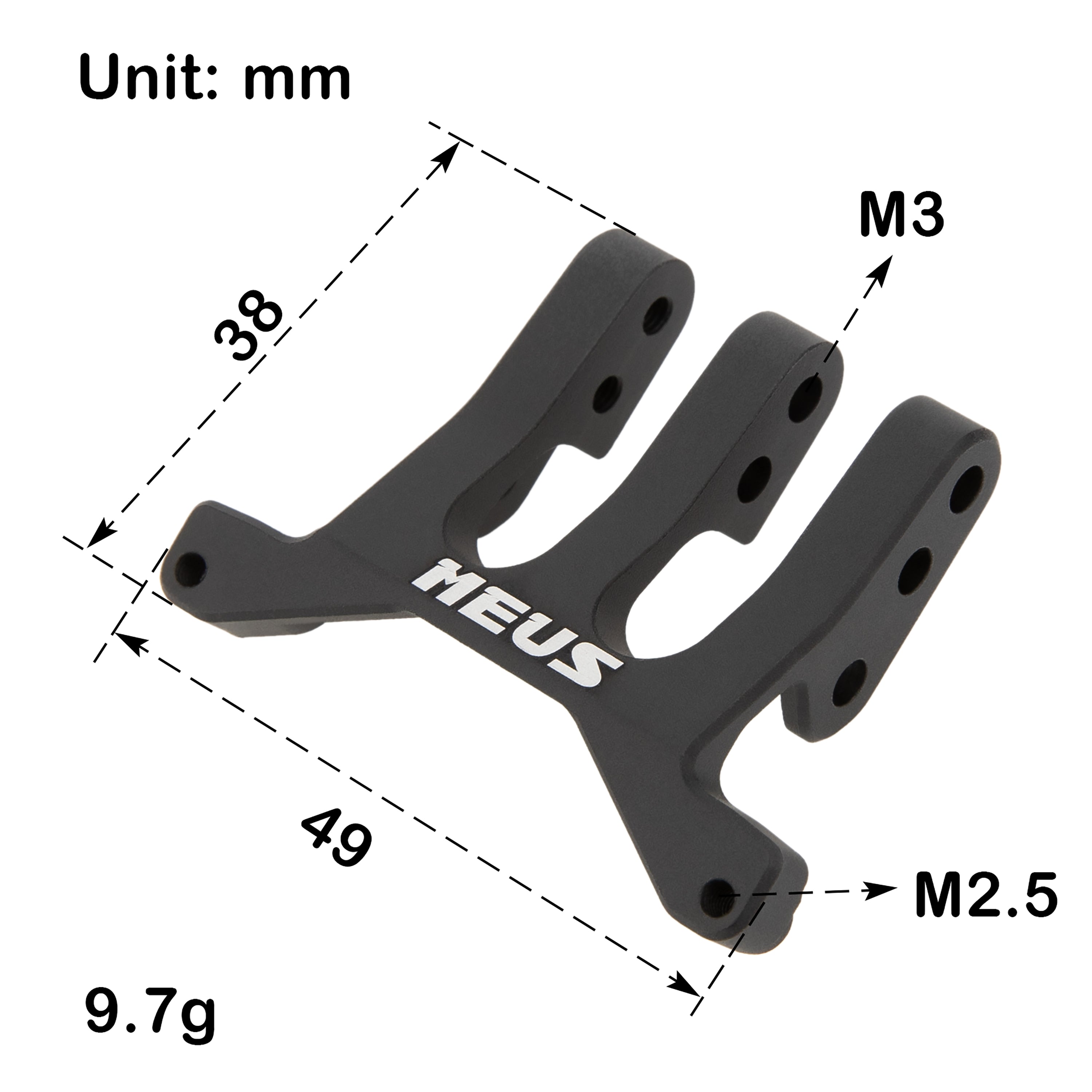 MEUS Racing Capra 1.9 Brass Steering Knuckles Diff Cover Rear Link