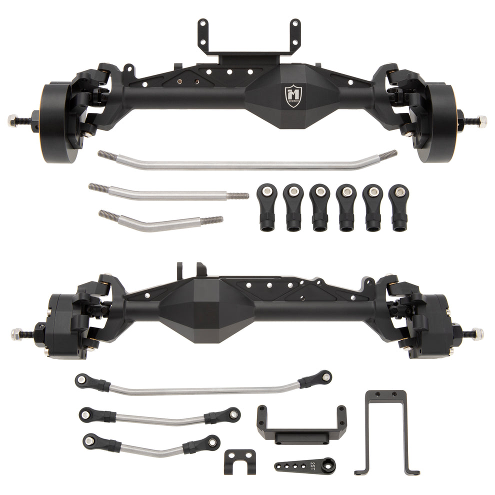 Front Axle Riser MEUS Racing 4WS Capra 1.9 UTB Isokinetic 3-Section CVD Axles for Axial