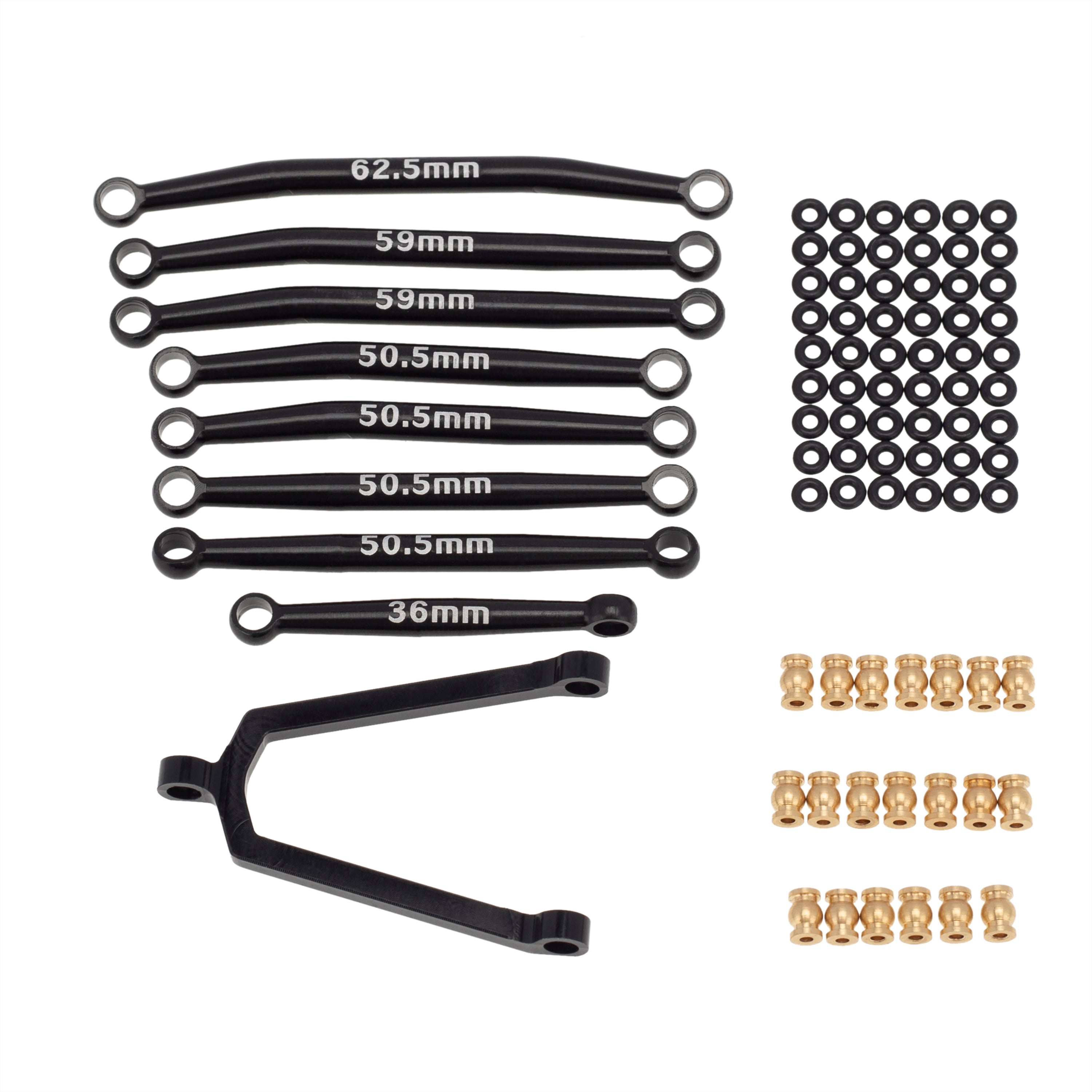 MEUS Racing Aluminum Alloy Chassis Links and Steering Rod Set for Axia