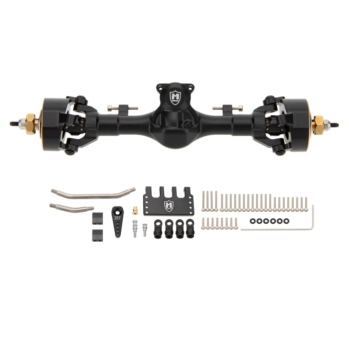 Black SCX24 Metal V3 Isokinetic front axle 
