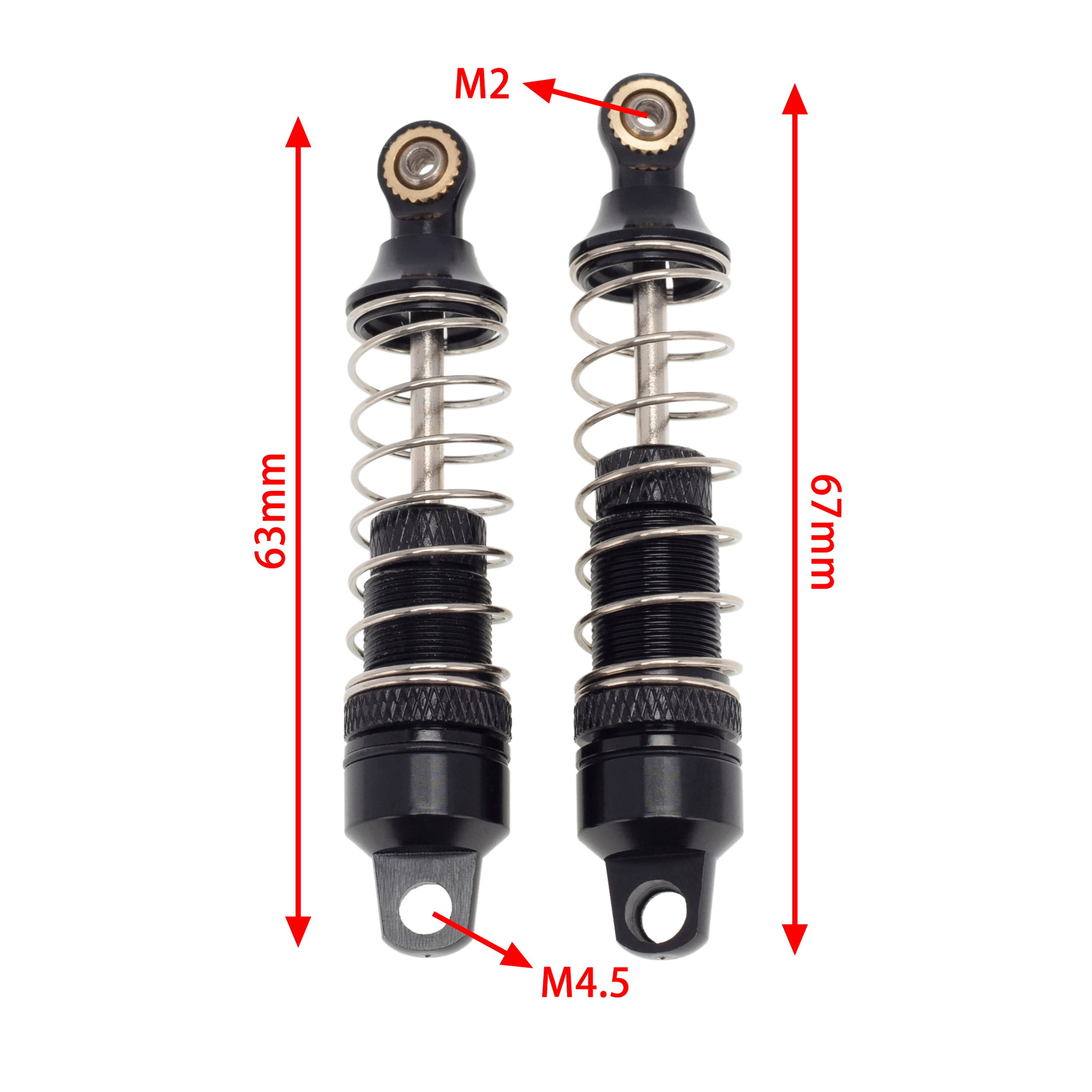 MEUS Racing Aluminum Front Rear Shocks Set Complete Shock Absorbers fo