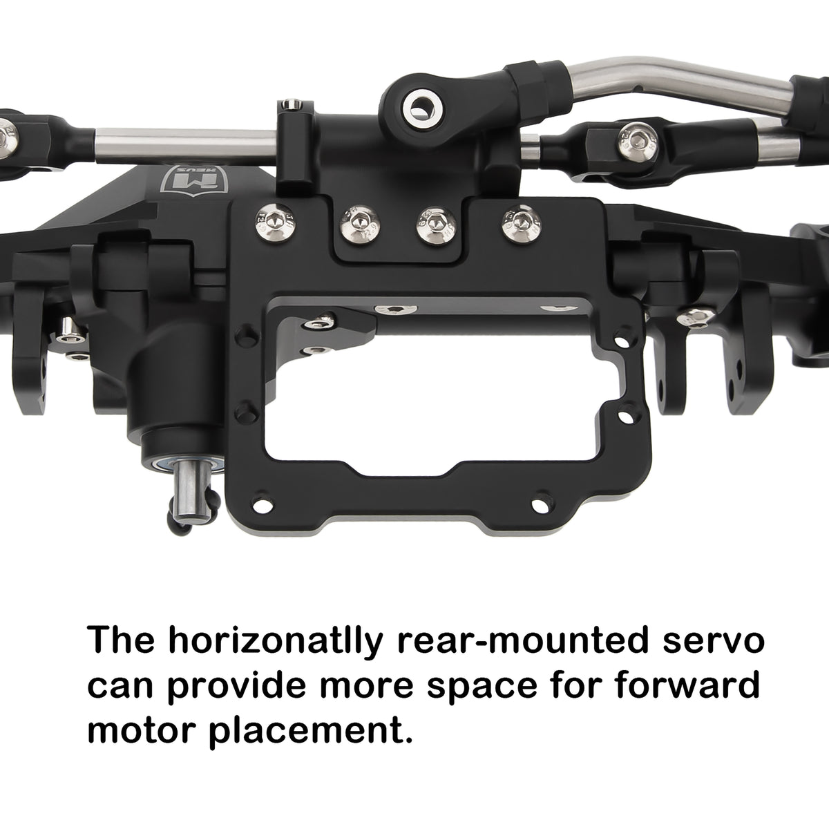 Black CHEAT CODE V2 Capra 1.9 Isokinetic front axle servo mount