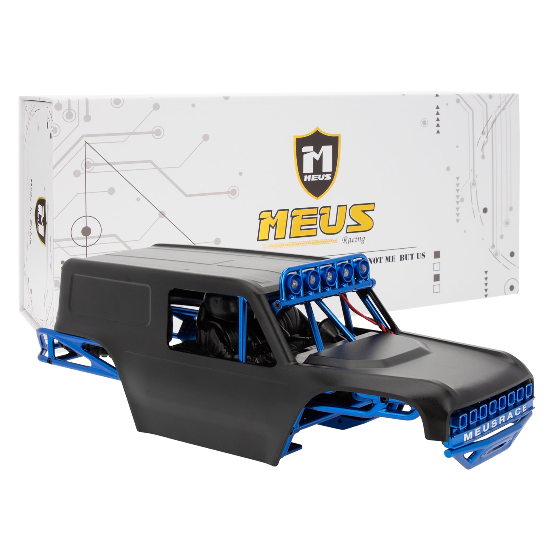 Black MB24 Pro Aluminum Body Shell Blue Frame Kit package