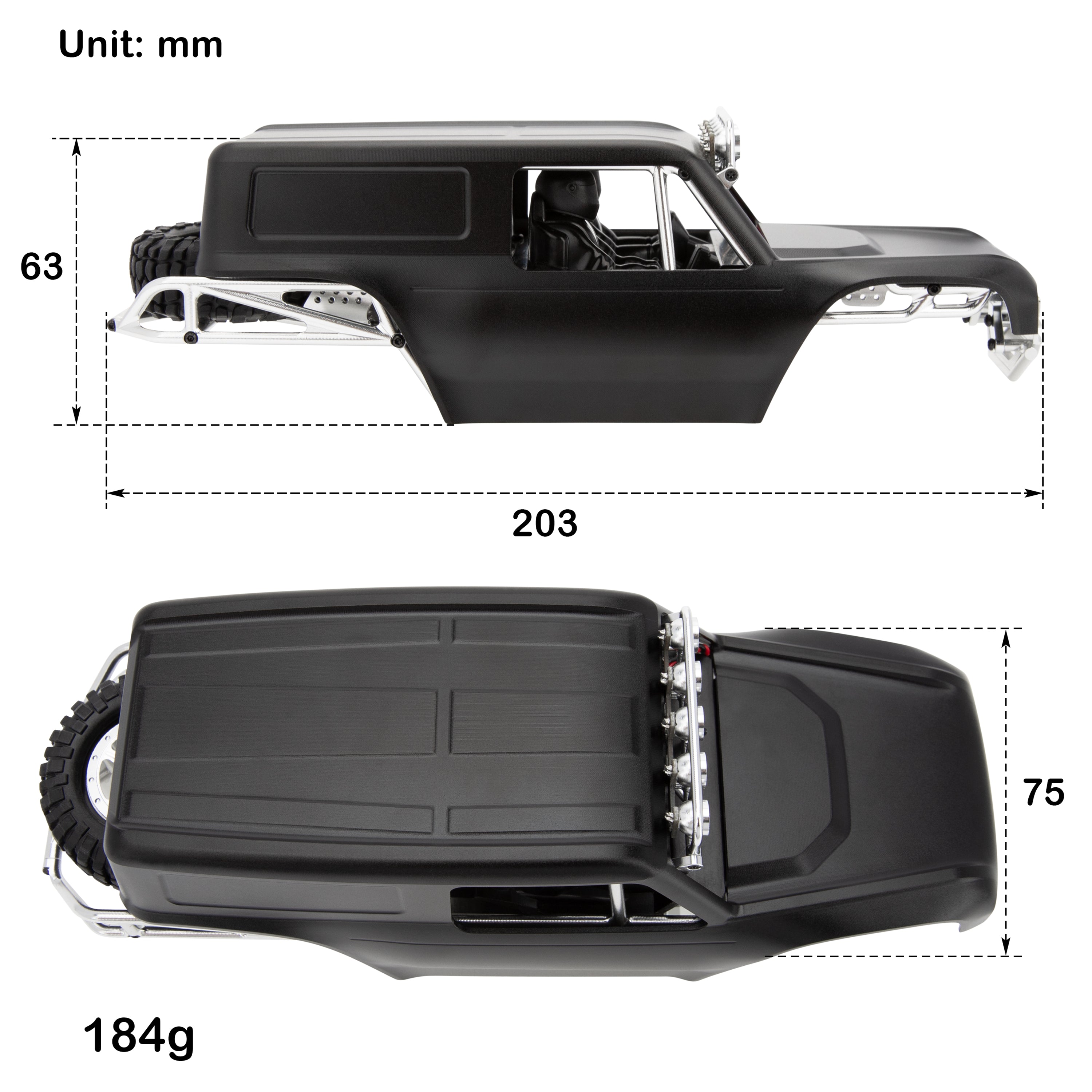 MEUS Racing MB24 Pro Aluminum Body Shell & Frame Kit for Axial 1/24 SC