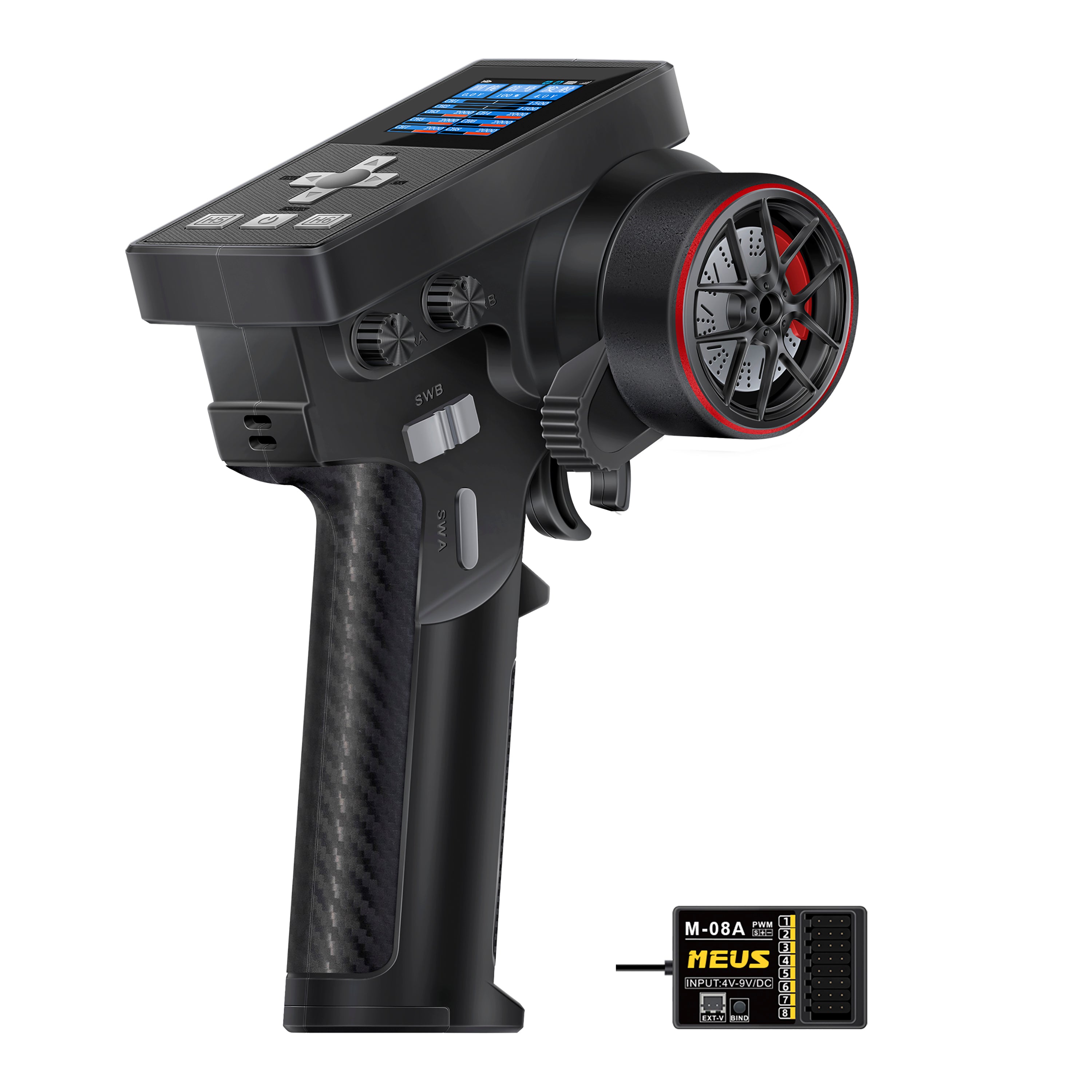 MEUS Racing ME-8B RC Transmitter 8CH 2.4GHz & Receiver for 1/8 TRX4 1/