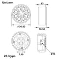 Black MW1305 1.3-Inch Beadlock Wheel size