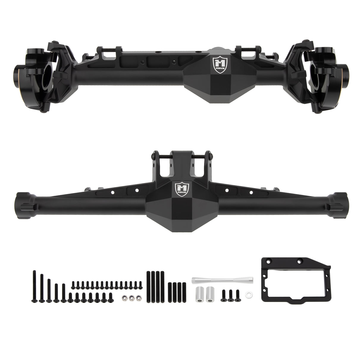 Black Redcat Vertex-6 front rear axle housings