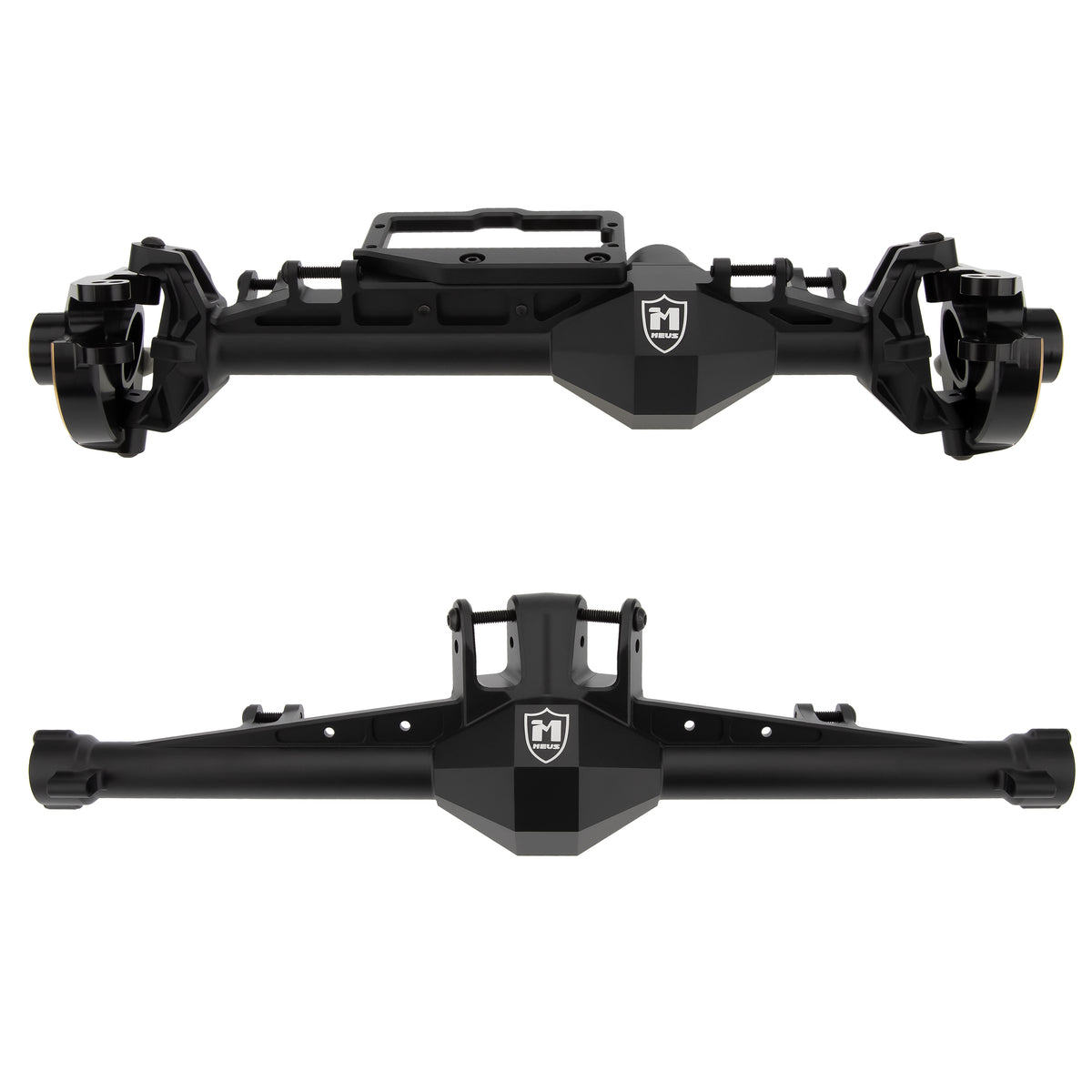 Black Redcat Vertex-6 front rear axle housings