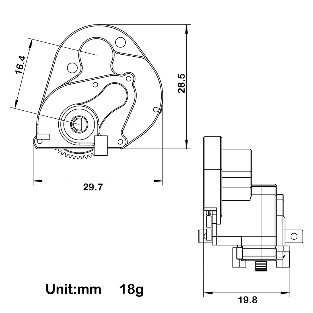 Black SCX24 Brushless Complete Transmission
