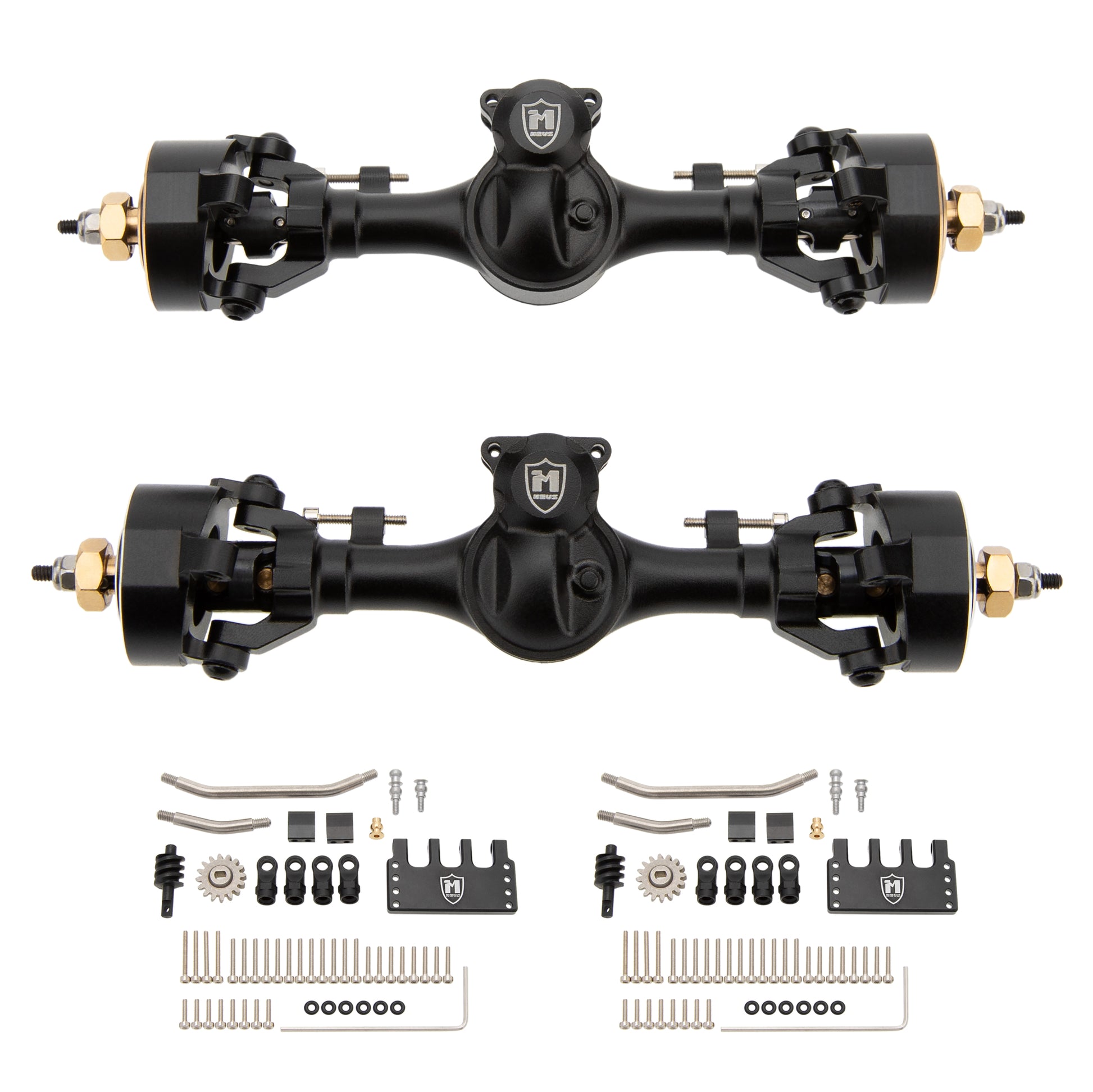 Black SCX24 Metal V2 Isokinetic 4WS Axles