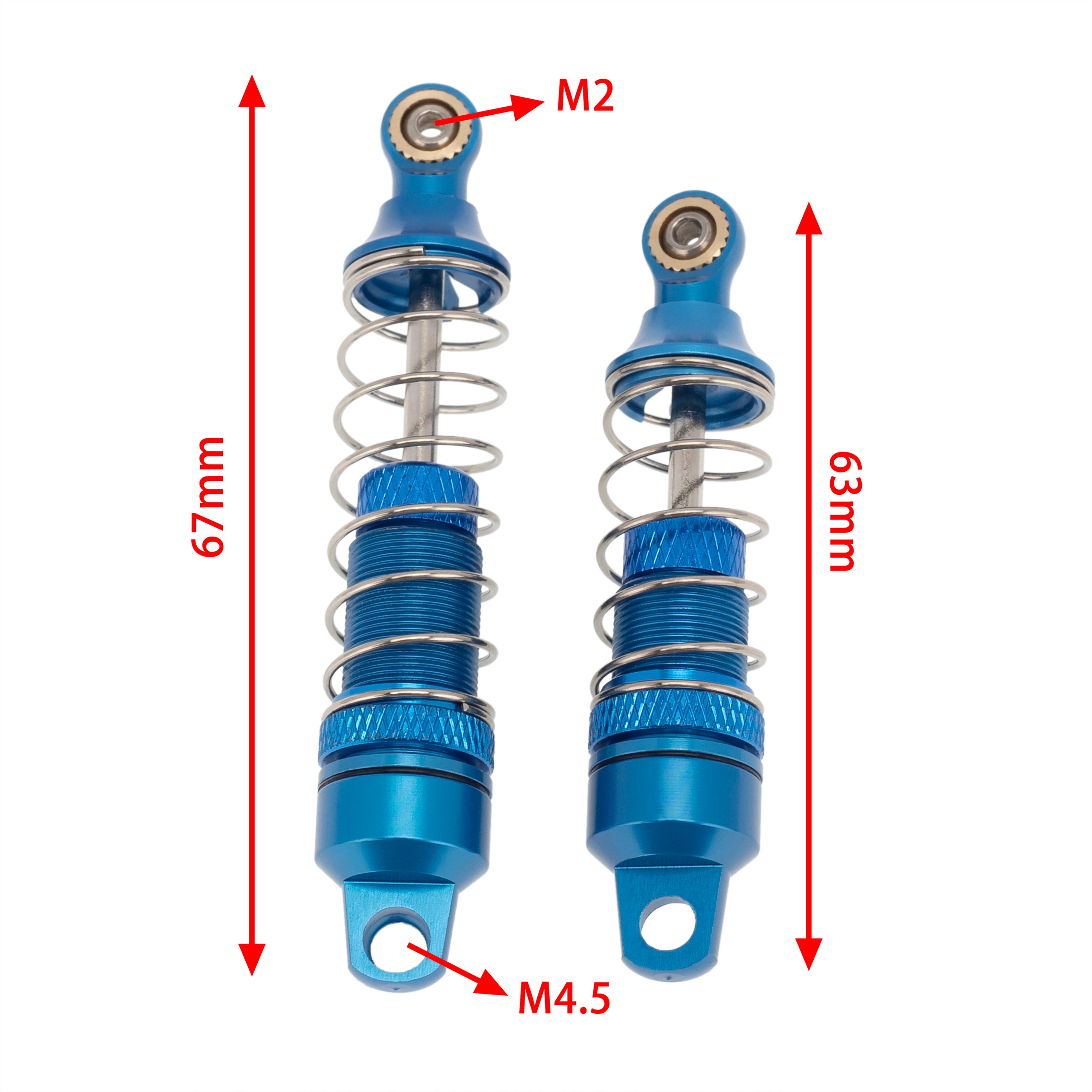 MEUS Racing Aluminum Front Rear Shocks Set Complete Shock Absorbers fo