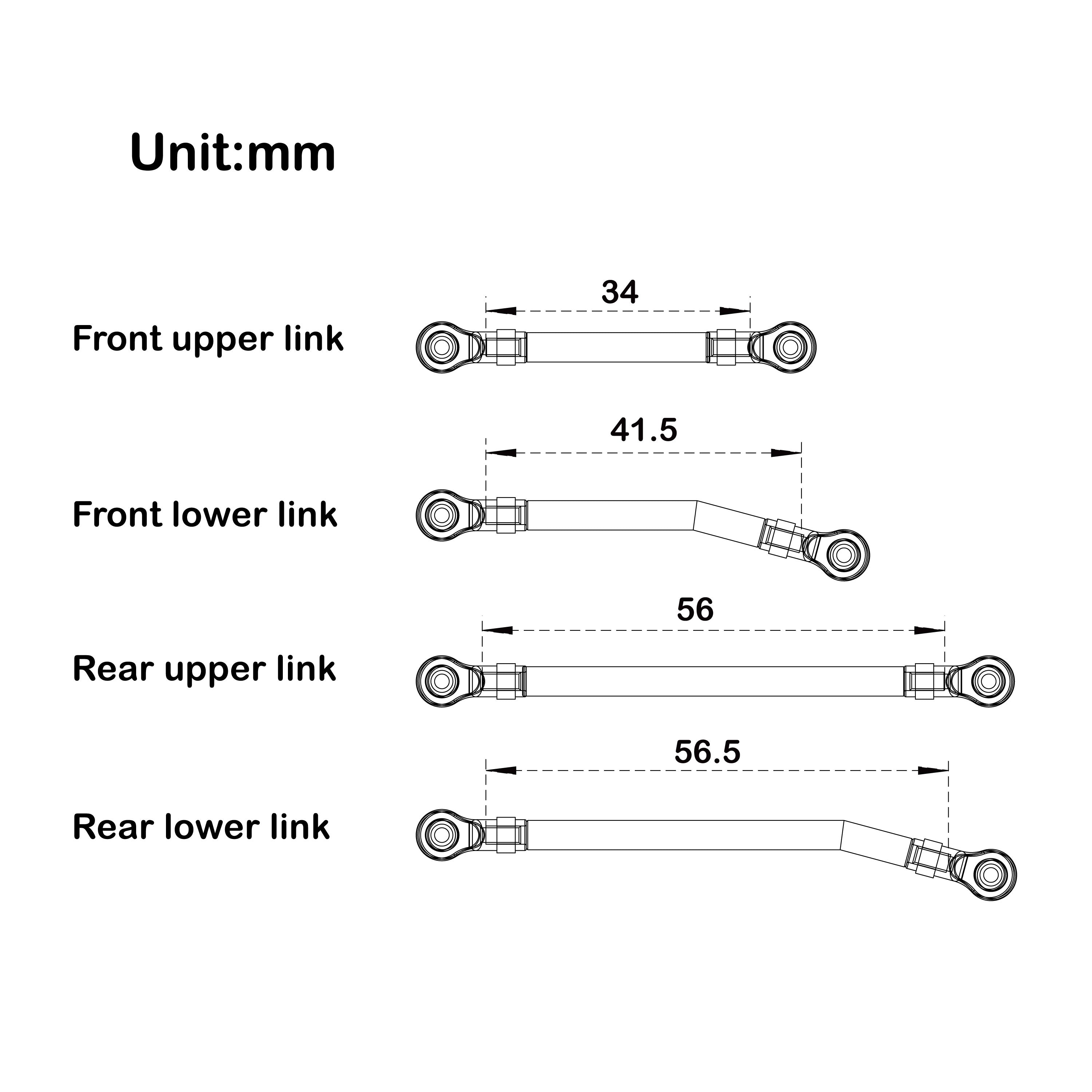 MEUS Racing High Clearance Chassis Links for TRX4M Defender Bronco