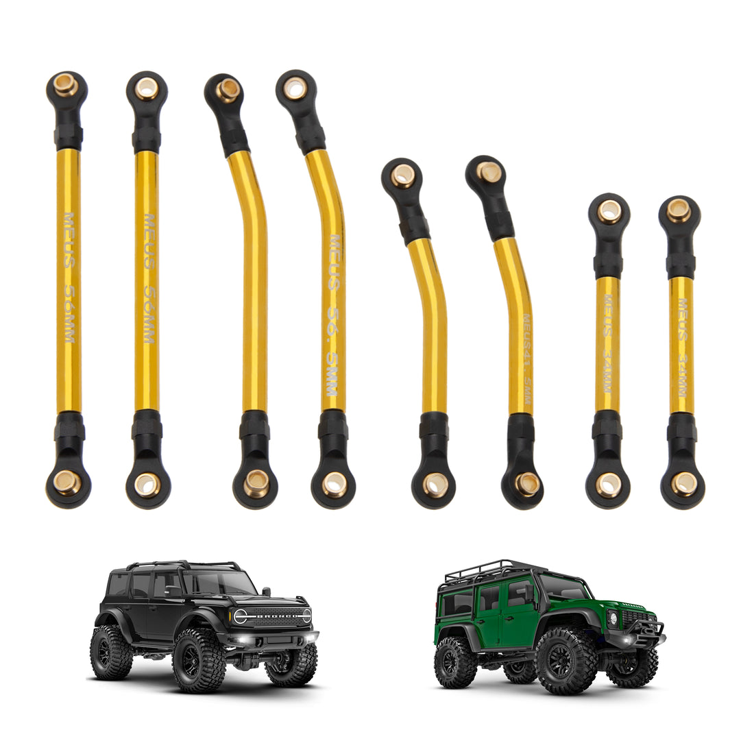 Brass High Clearance Chassis Links for TRX4M Bronco Defender