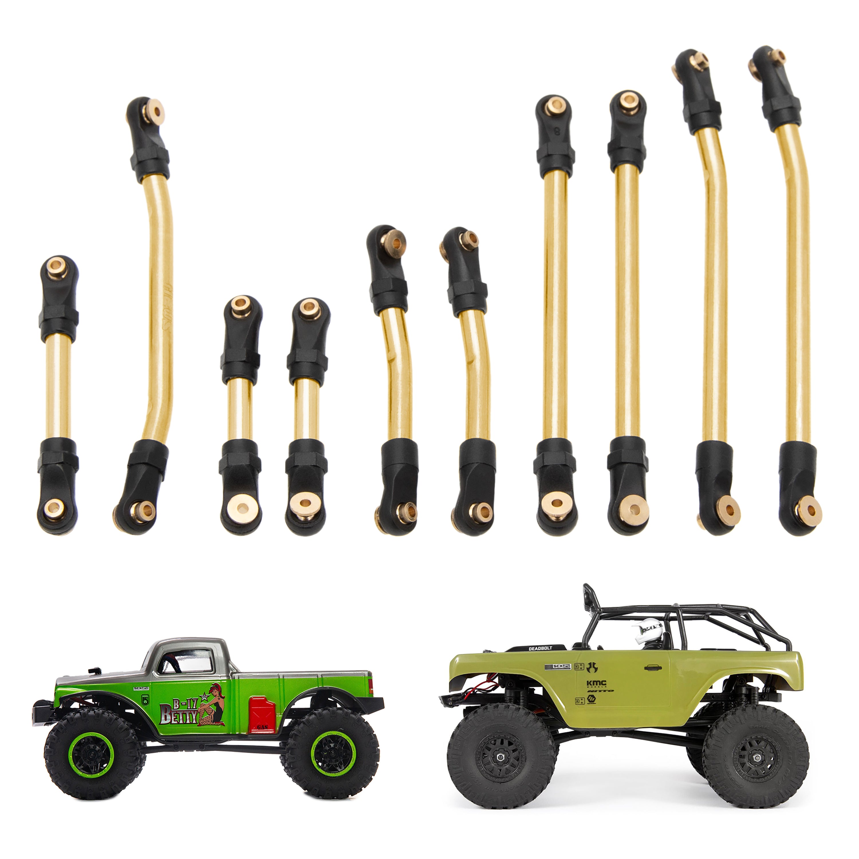 MEUS Racing High Clearance Chassis Links Set for SCX24 Deadbolt Betty