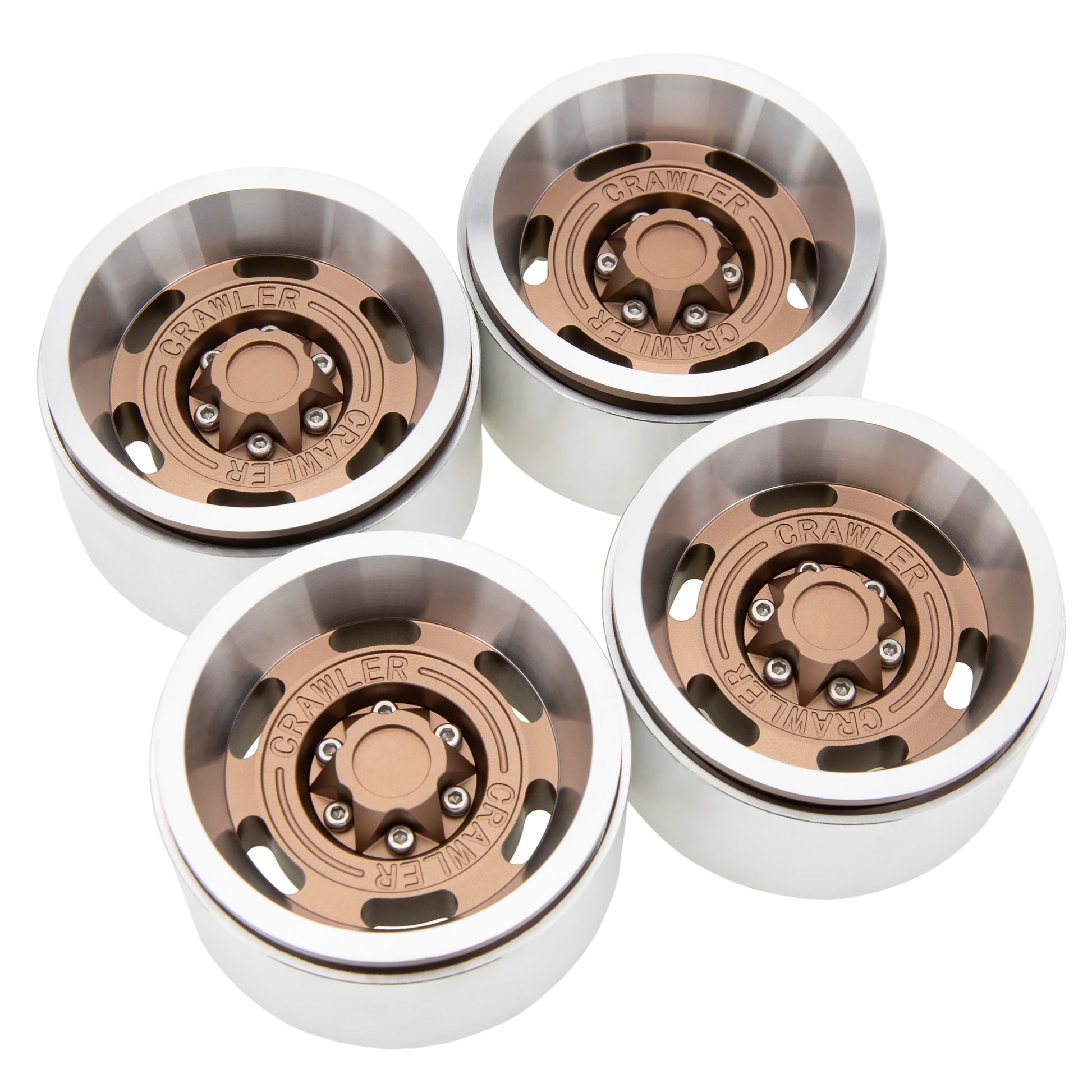 AXspeed 4 stuks 1,9 inch Beadlock-velgen van gelegeerd metaal voor 1/10 RC Crawler SCX10 90046 D90 Trx4 Auto (Bright Silver AXspeed 4 stuks 1,9 inch Beadlock-velgen van gelegeerd metaal voor 1/10 RC Crawler SCX10 90046 D90 Trx4 Auto (Bright Silver