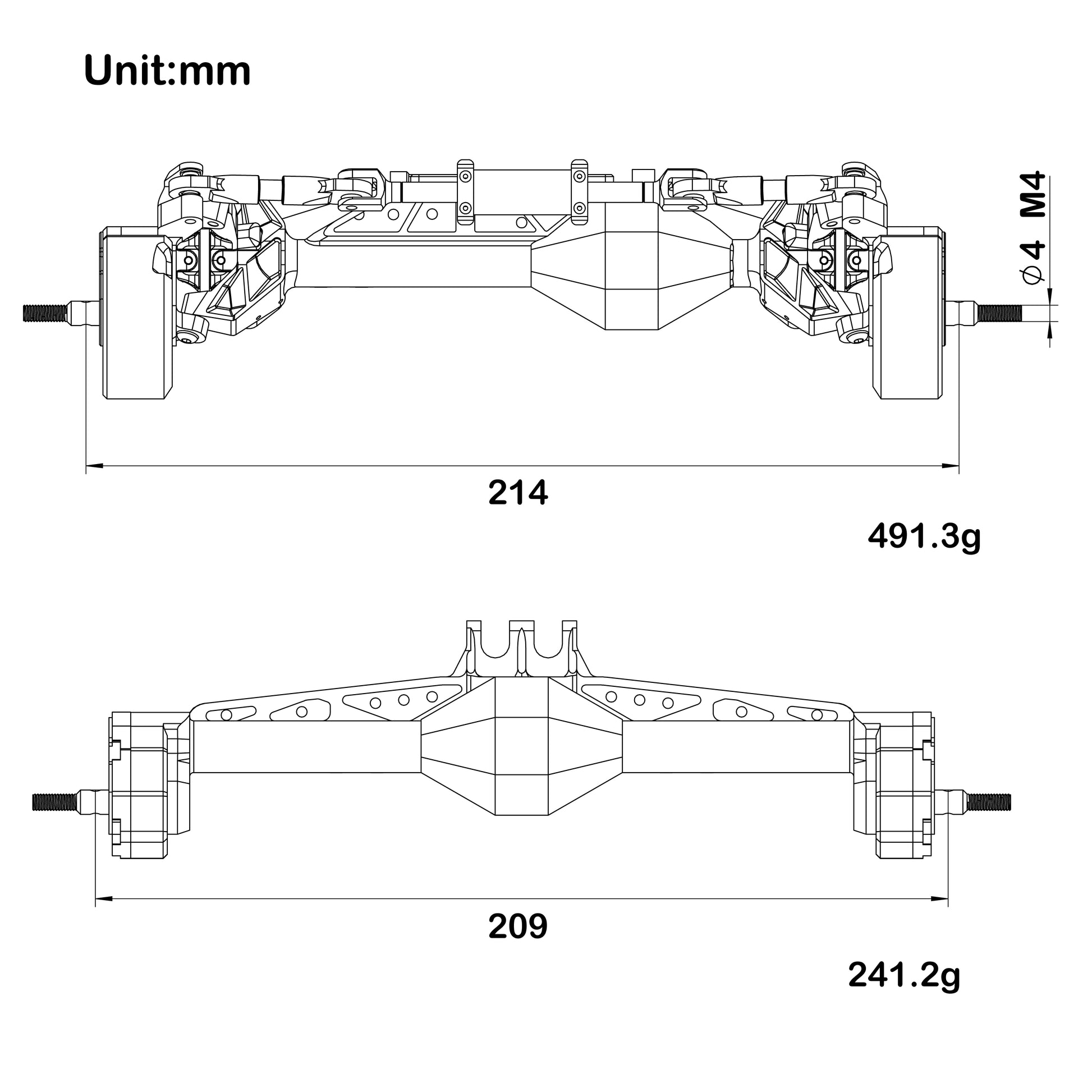 CHEAT CODE V2 Capra 1.9 Isokinetic front rear axle Size