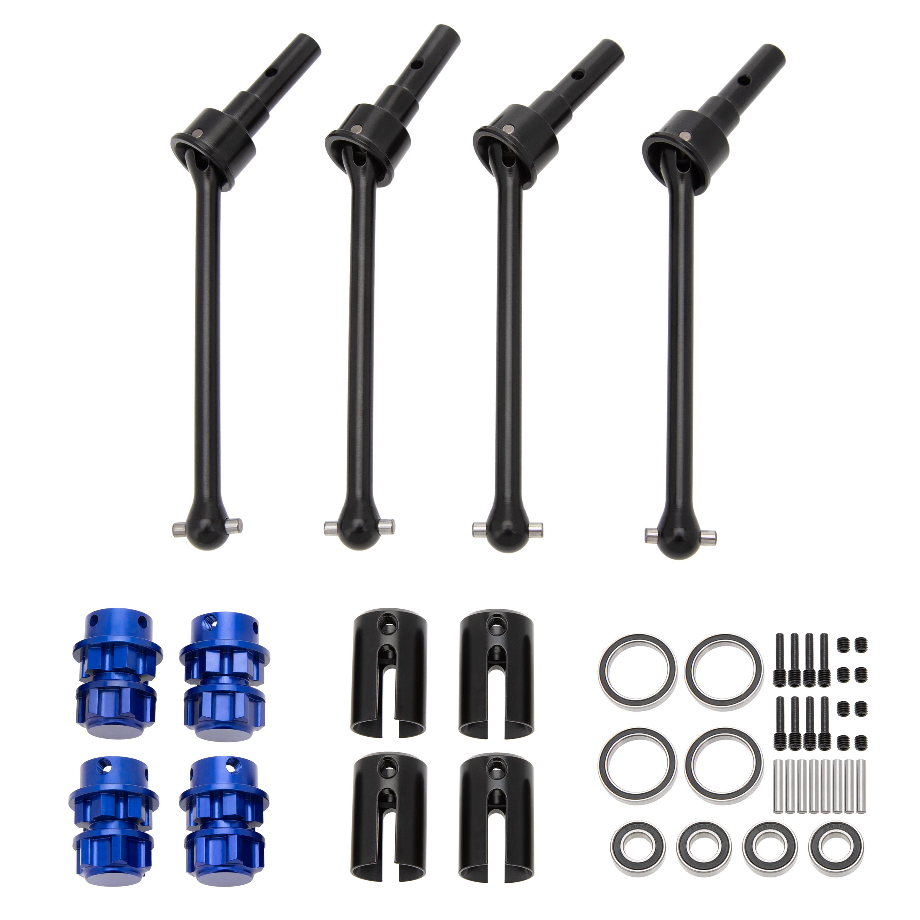 MEUS Racing1/10 RC Steel CV Front Rear Driveshafts Wheel Hex Hub Set f