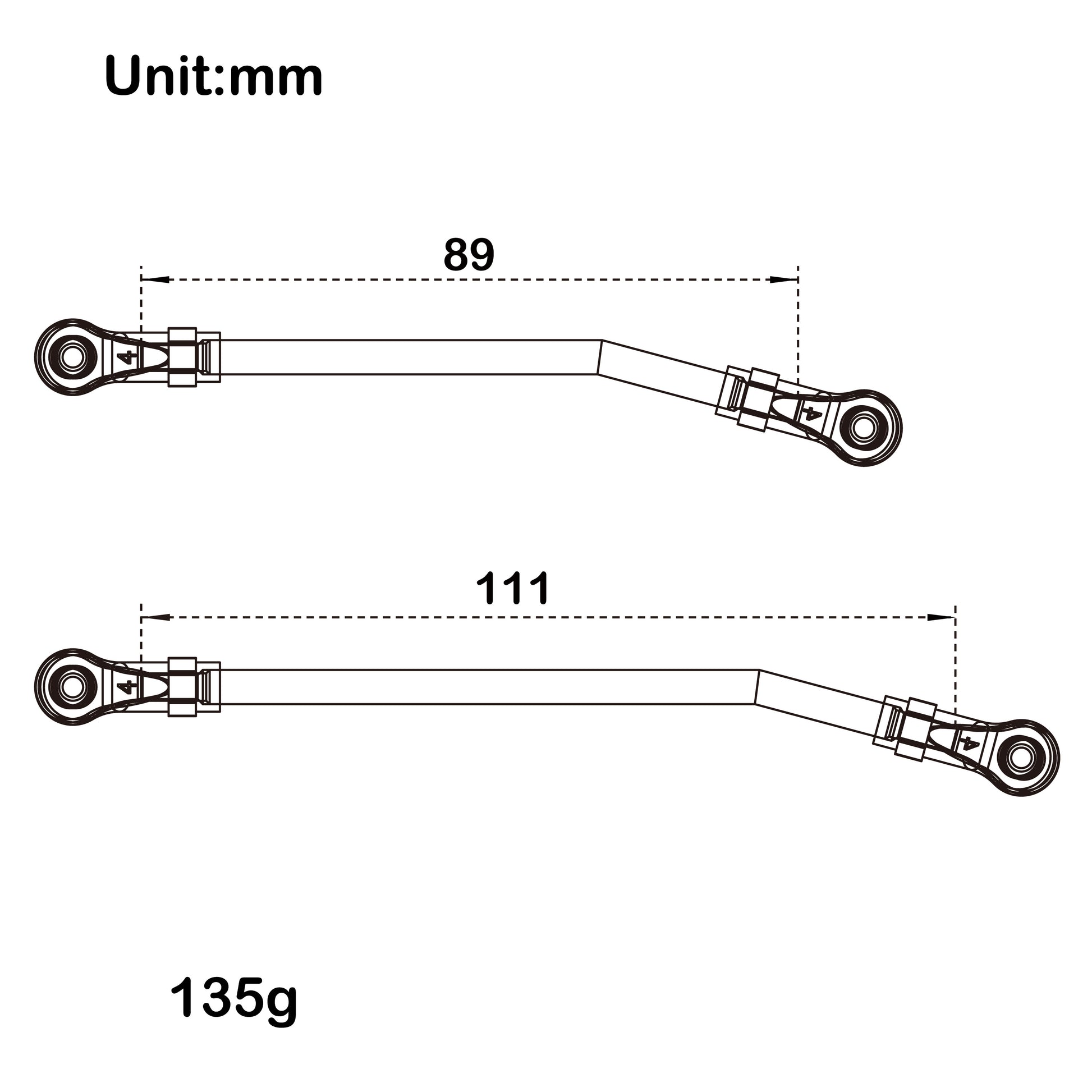 Capra-1.9 UTB10-318 wheelbase chassis links