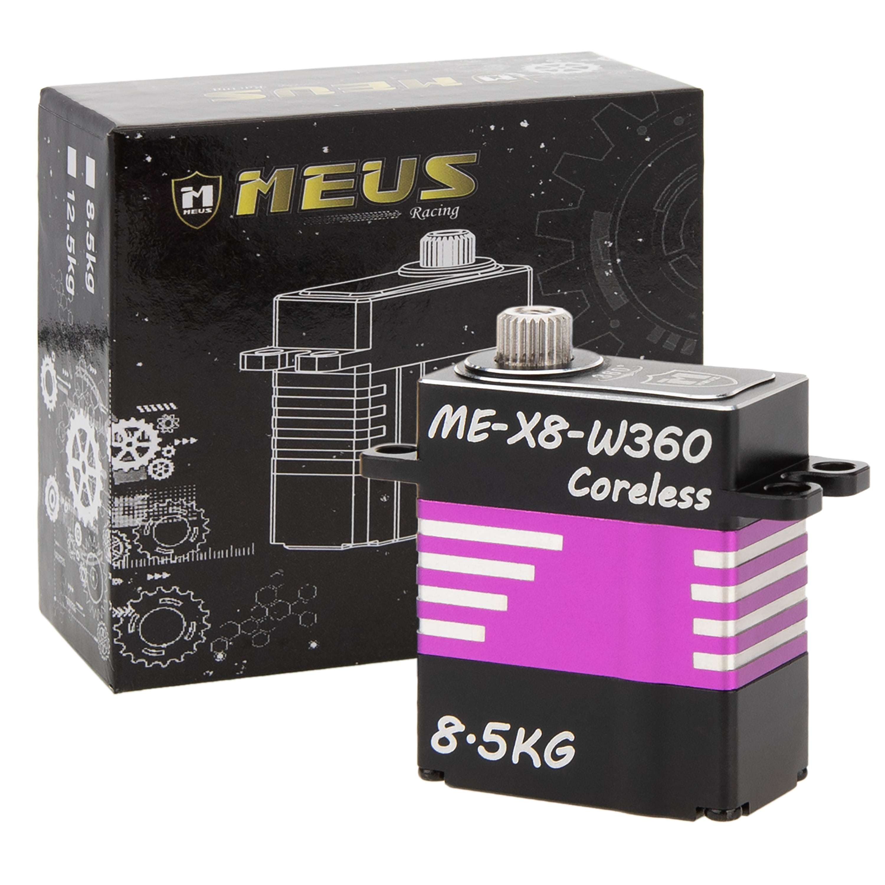 MEUS Racing Coreless 8.5KG 360° Rotation Servo w/ Winch Spool for 1/10