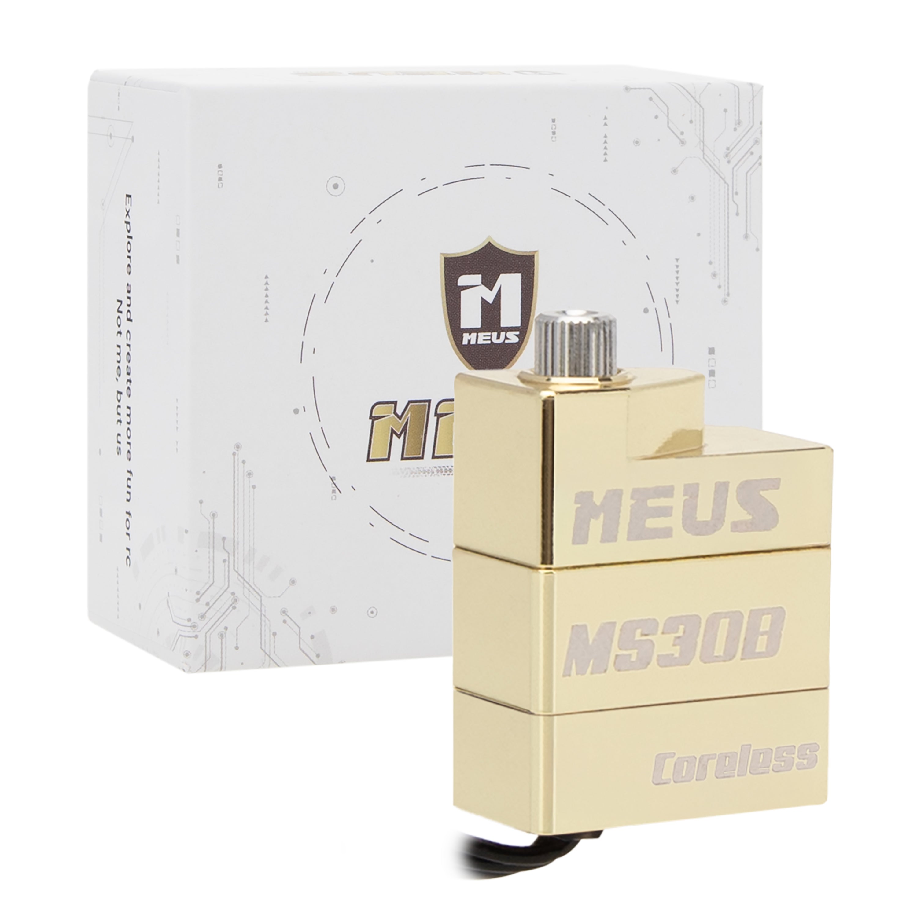 MEUS Racing Coreless Micro Aluminum / 15.8g Brass Servo for Axial 1/30